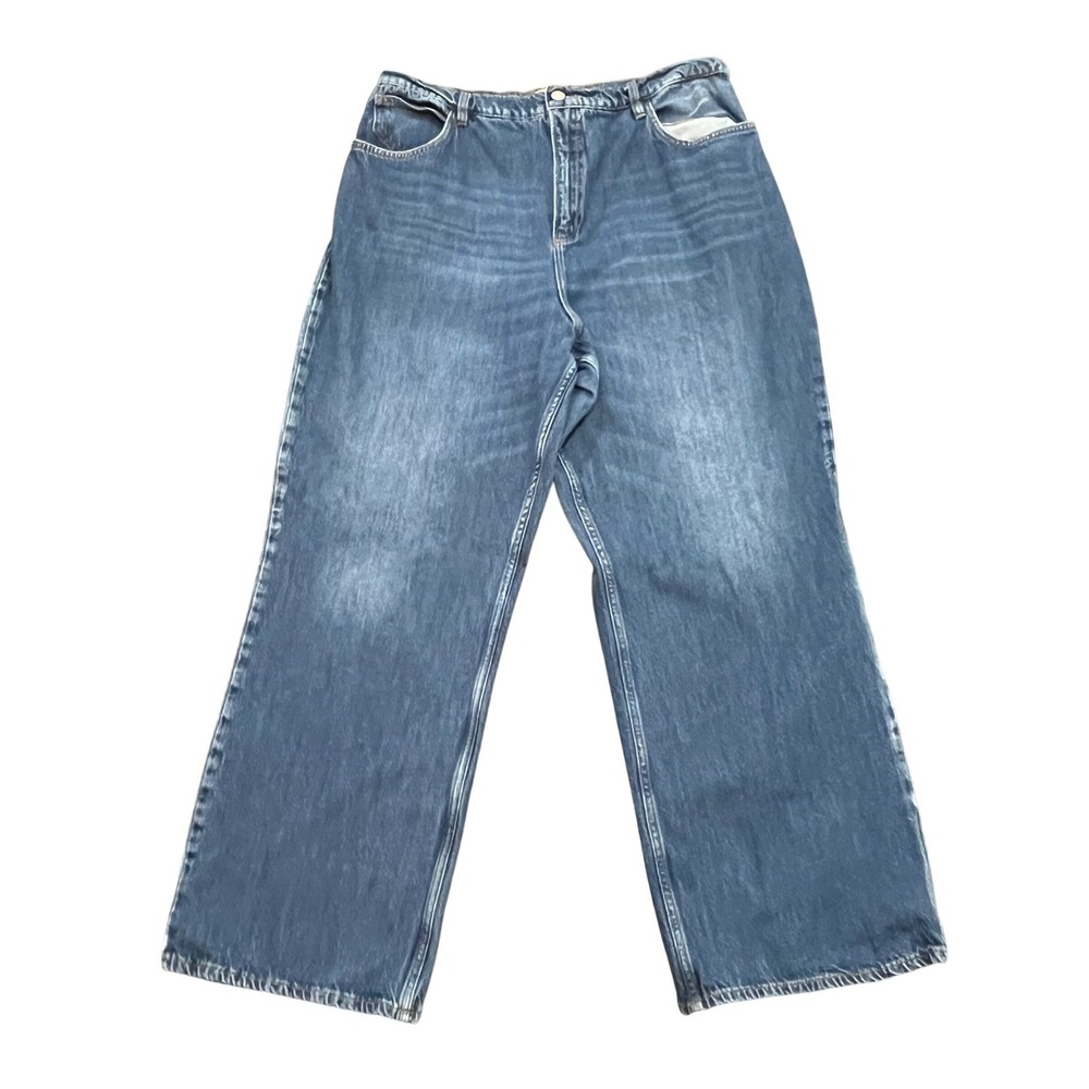 FRAME High N Tight Wide Leg Jeans Foxgrove Blue‎ Women's 34 37x31